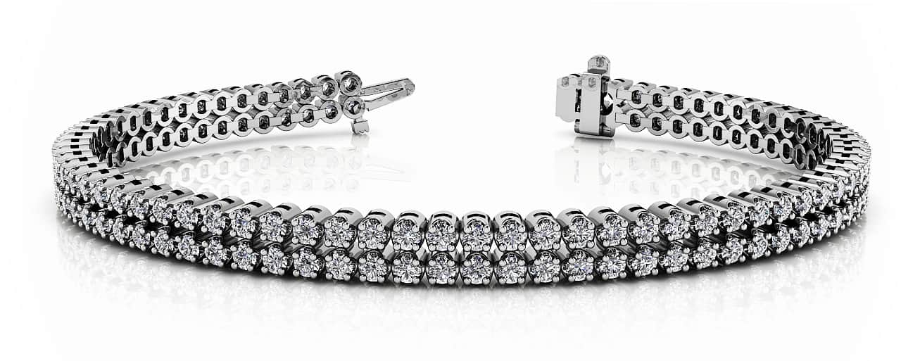 Opulent Double Row Diamond Tennis Bracelet Lab-Grown Diamond with 3.50 ct.(finished) 1.8mm - Image 3