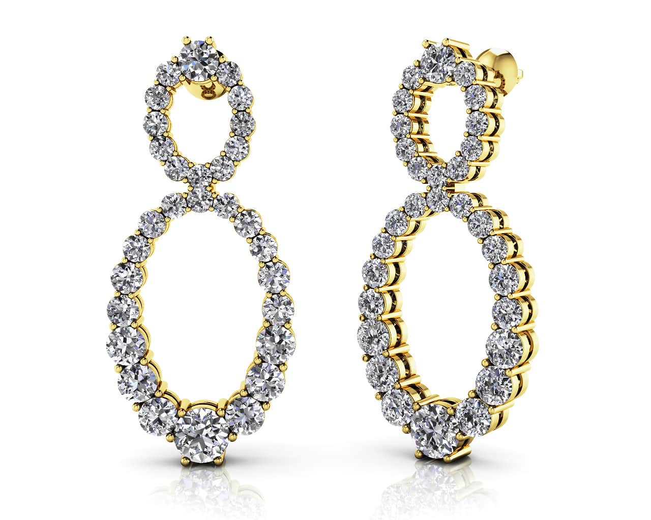 Oval Diamond Drop Lab-Grown Diamond Earrings with 1.38 ct.(finished) - Image 2