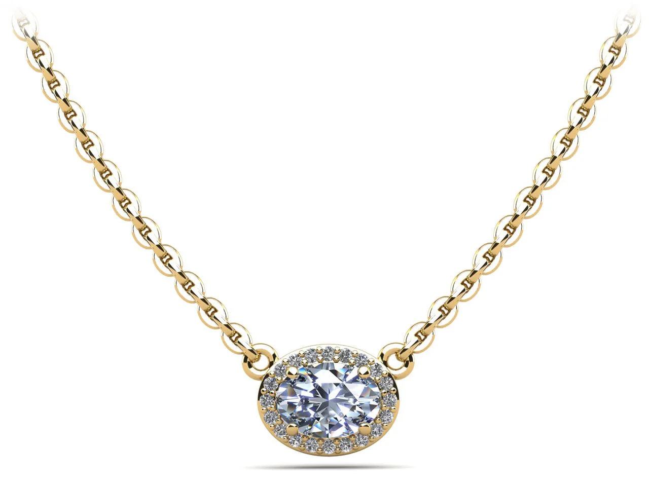 Oval Halo Lab-Grown Diamond Pendant with 1.10 ct. (1.00 ct. center diamond) - Image 2
