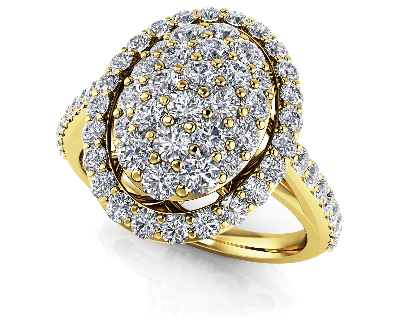 Oval Illusion Diamond Accented Diamond Ring with 1.14 ct.(finished) - Image 2
