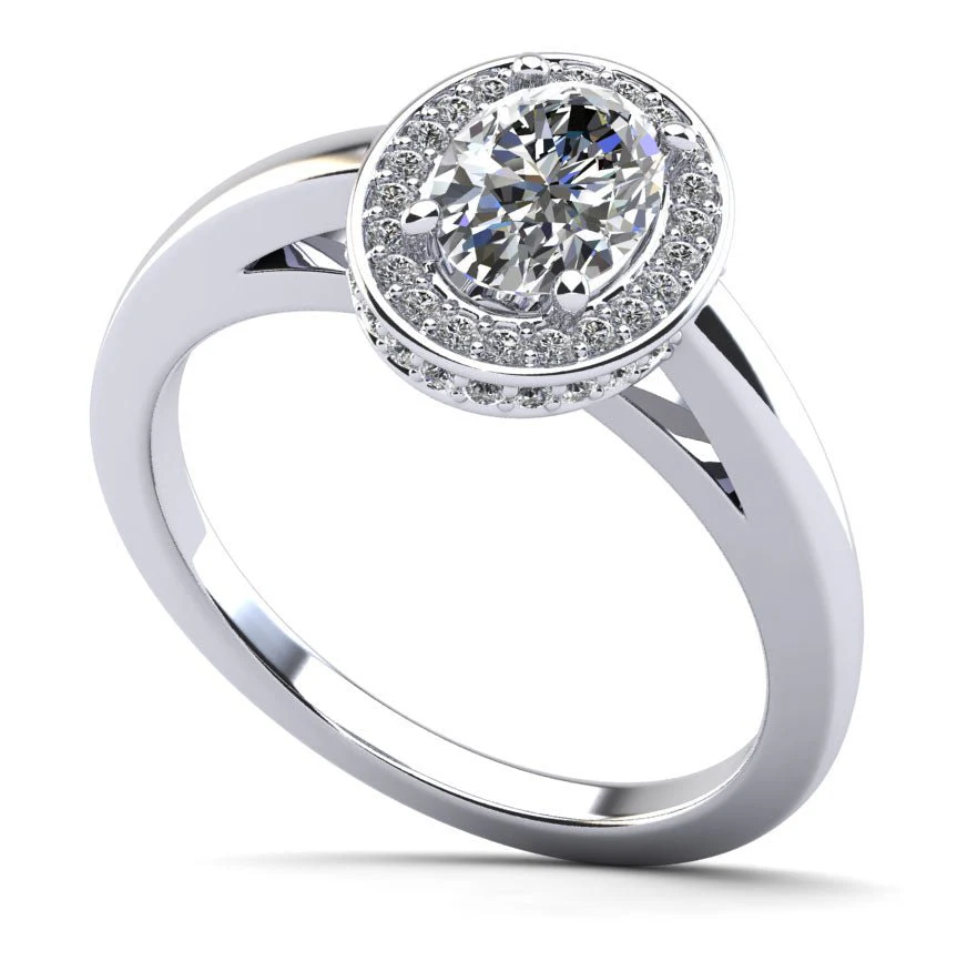 Oval Opulence Diamond Engagement Ring with 0.82 ct. (0.60 ct. center diamond)