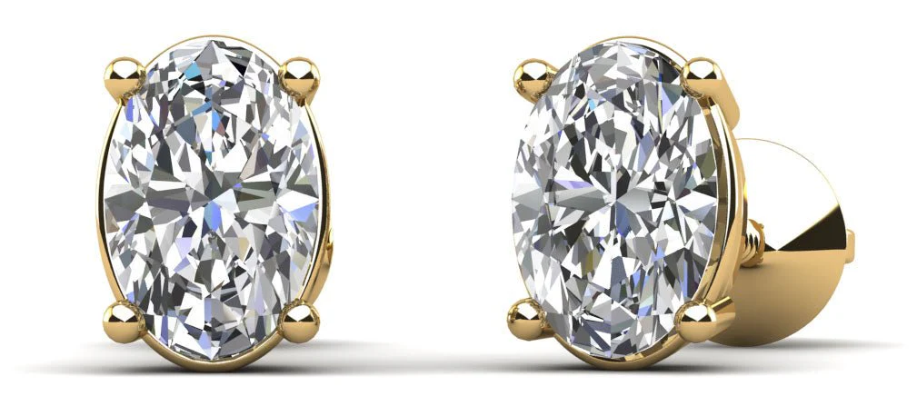 Oval Opulence Diamond Stud Earrings with 0.66 ct.(finished) 5x3mm - Image 2
