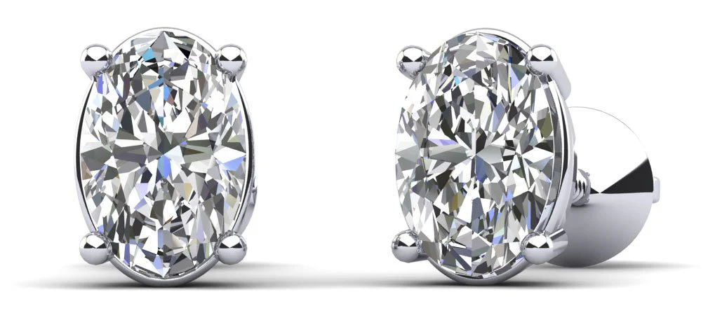 Oval Opulence Lab-Grown Diamond Stud Earrings with 2.00 ct.(finished) 7x5mm