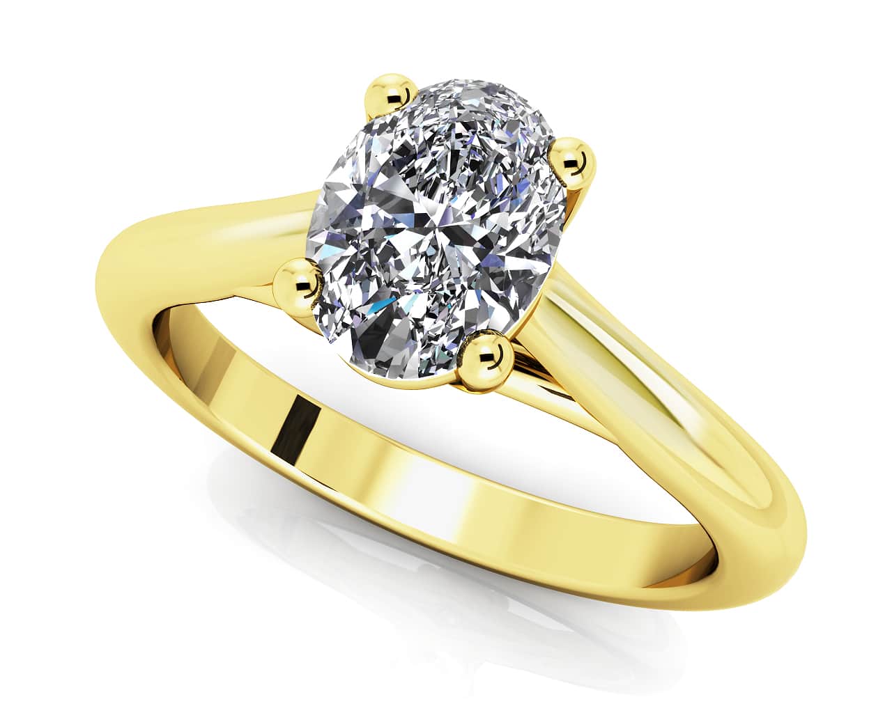 Oval Solitaire Lab-Grown Diamond Engagement Ring with 1.00 ct.(finished) 7x5mm - Image 2