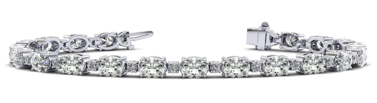 Ovals and Brilliant Rounds Diamond Bracelets Lab-Grown Diamond with 15.39 ct.(finished) 6x4mm, 2mm