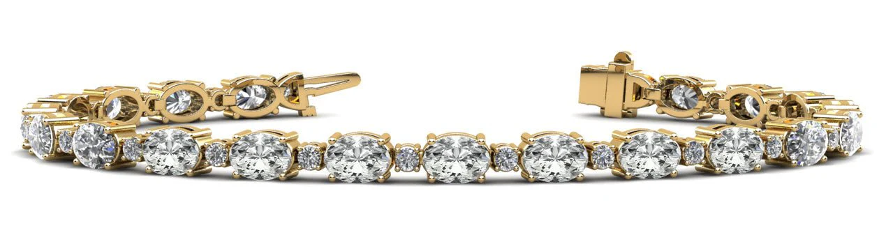 Ovals and Brilliant Rounds Diamond Bracelets Lab-Grown Diamond with 8.45 ct.(finished) 5x3mm, 1.7mm - Image 2