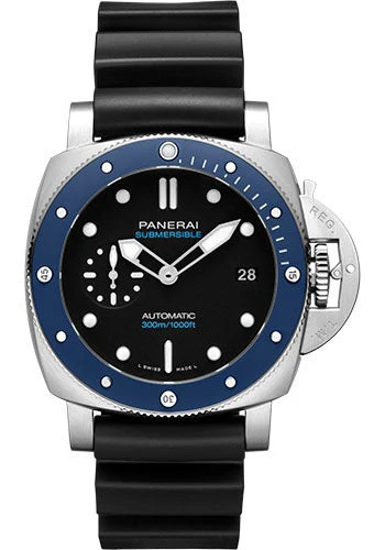 Panerai Submersible Azzurro - 42mm - Brushed Steel - Black Dial Limited Edition of 500 - PAM01209