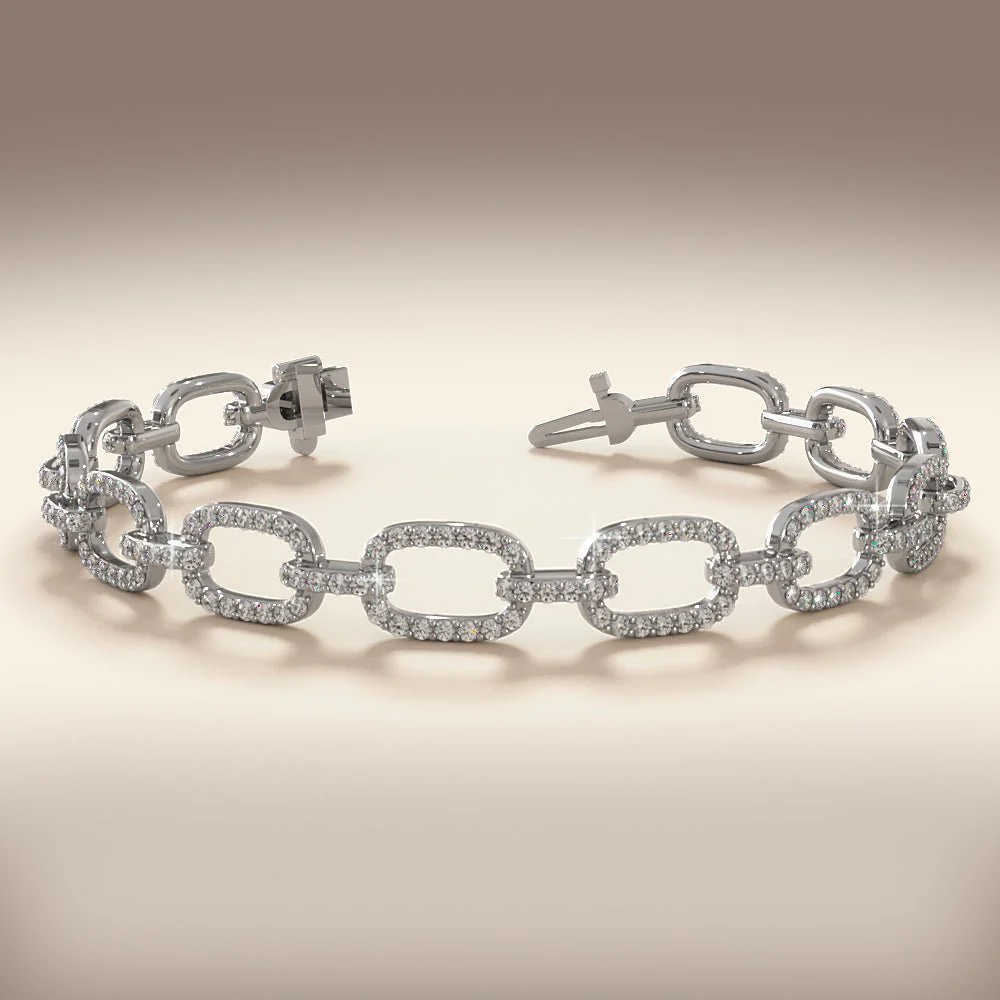 Paperclip Lab-Grown Diamond Bracelet with 3.66 ct.(finished) 1.5mm - Image 3