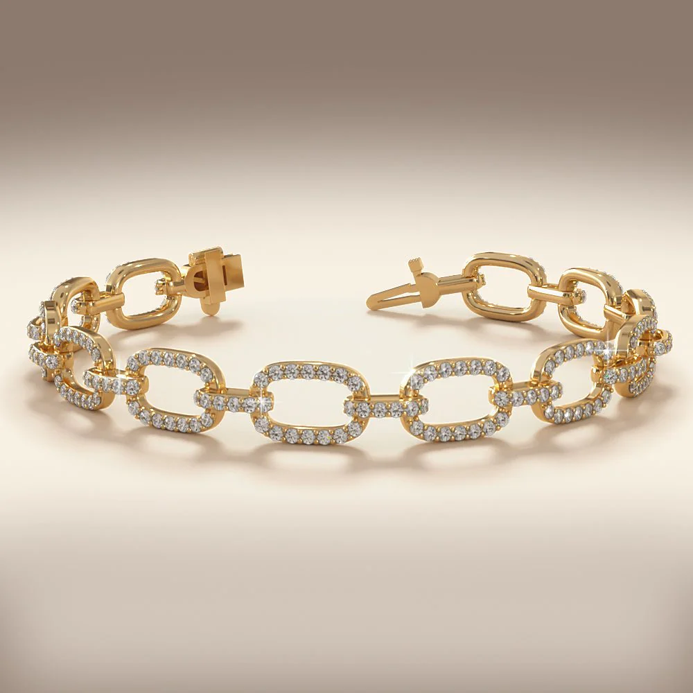 Paperclip Lab-Grown Diamond Bracelet with 3.66 ct.(finished) 1.5mm - Image 4