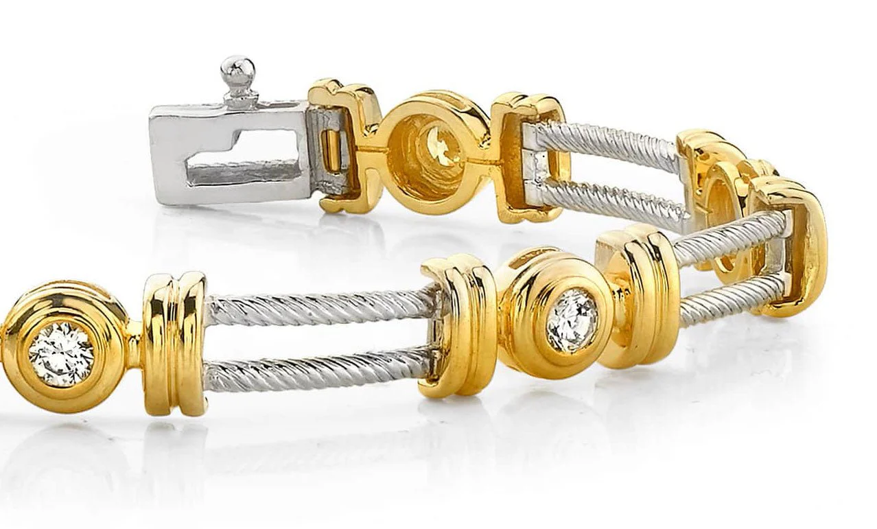 Parallel Twisted Rope Diamond Bracelet with 0.70 ct.(finished) 3.0mm - Image 2