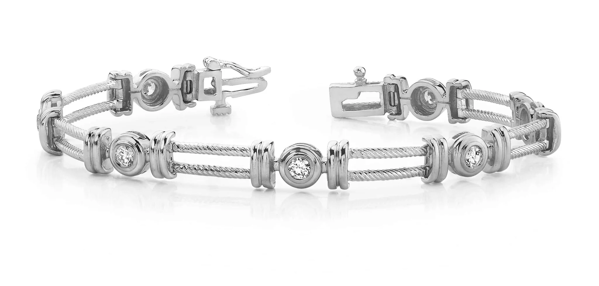 Parallel Twisted Rope Diamond Bracelet with 0.70 ct.(finished) 3.0mm - Image 4