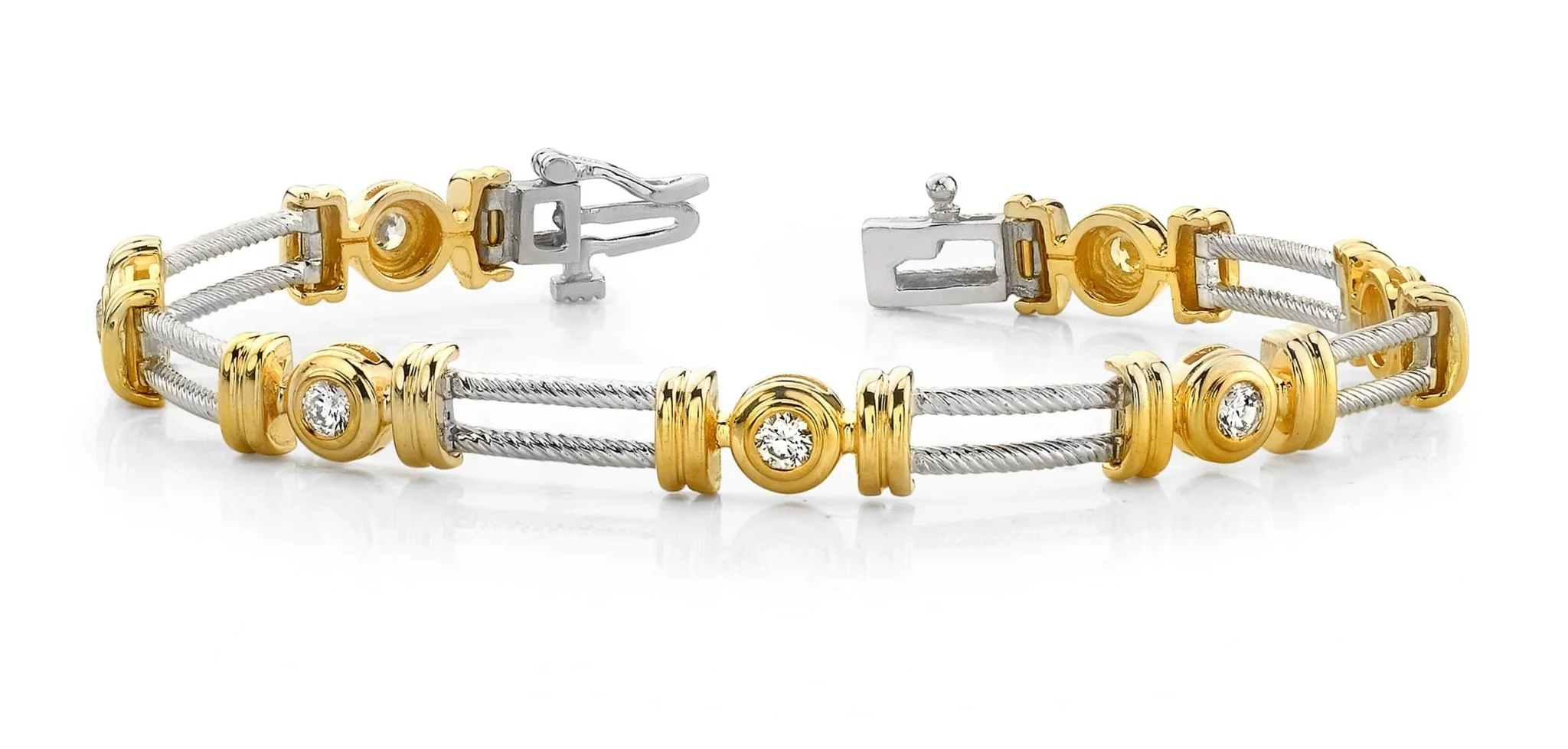 Parallel Twisted Rope Diamond Bracelet with 0.98 ct.(finished) 3.4mm - Image 3