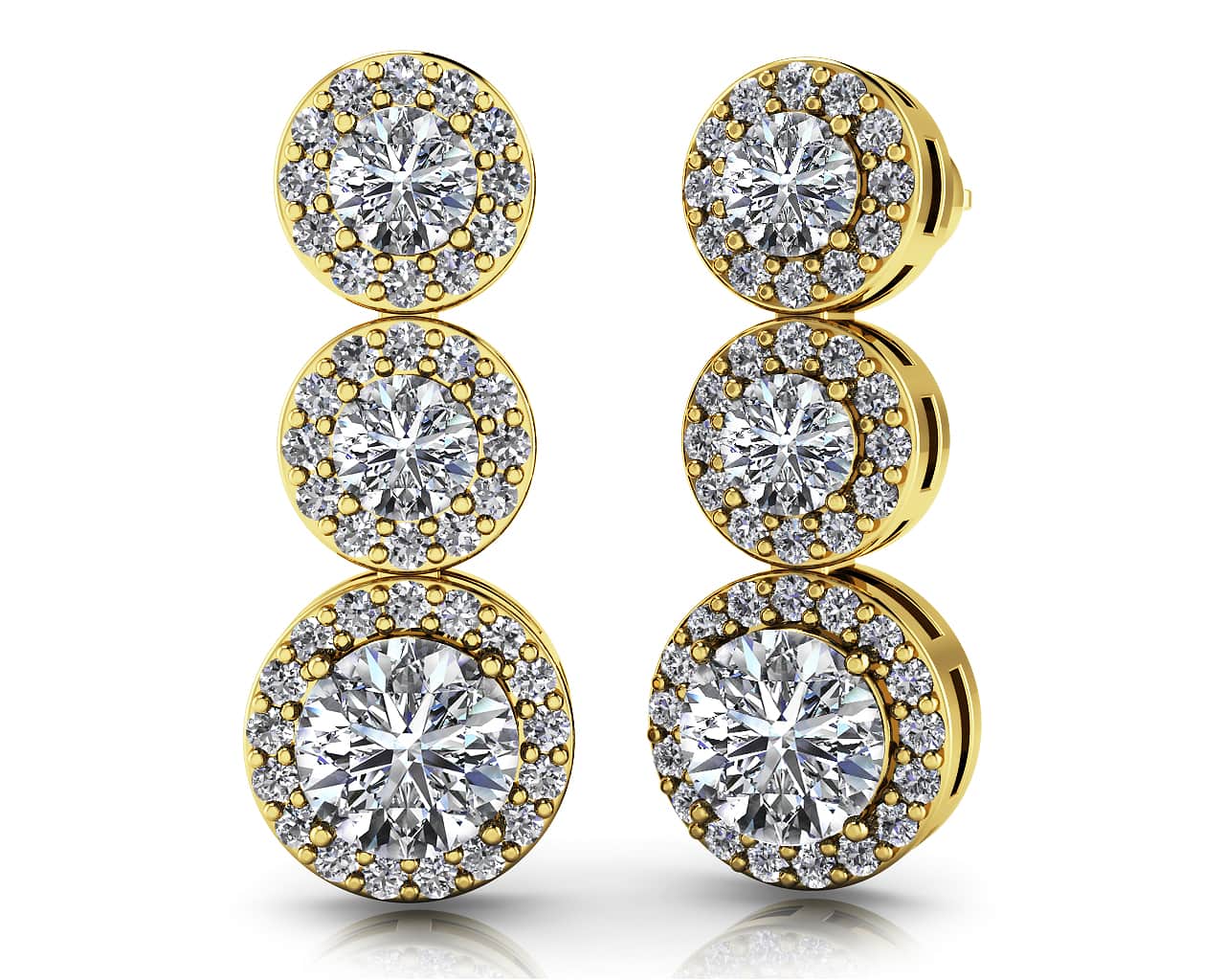 Past Present Always  Lab-Grown Diamond Earrings with 2.83 ct.(finished) 1.1mm, 3.7mm, 5.7mm - Image 2