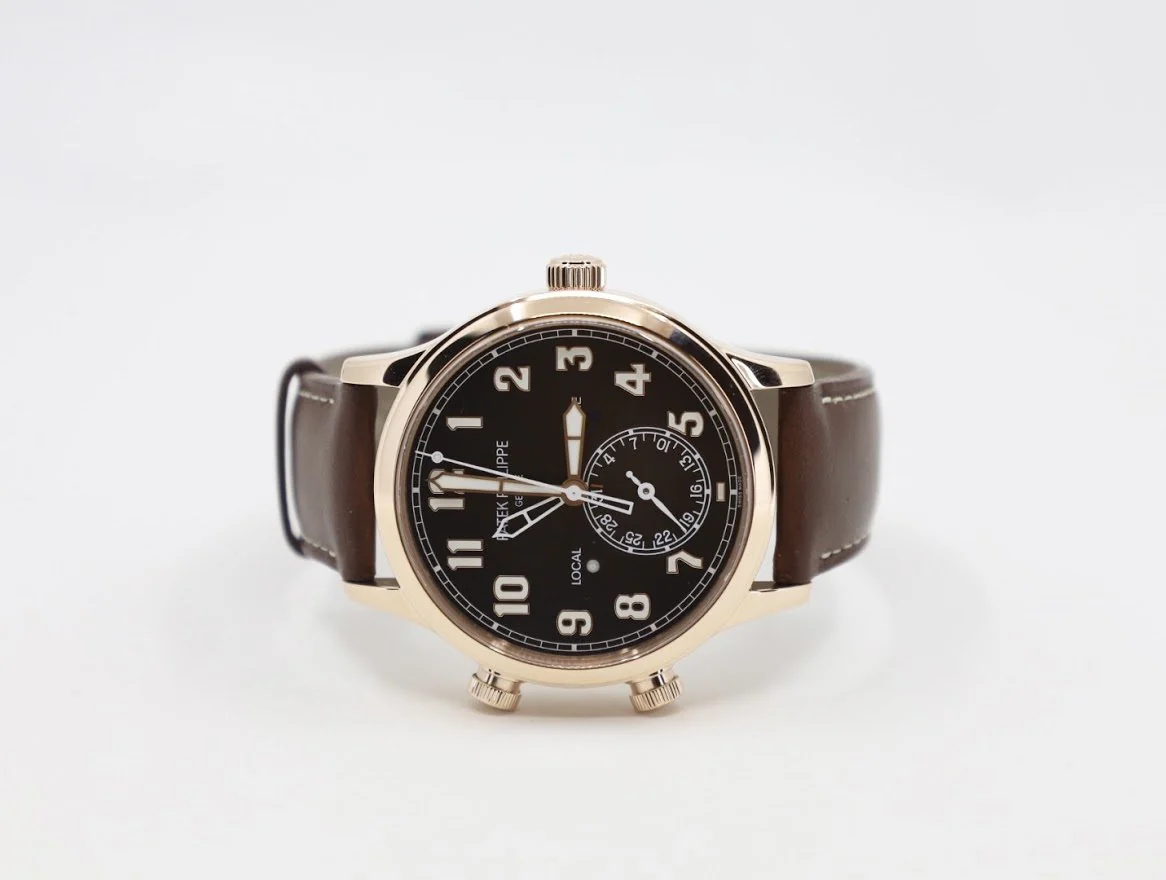 Patek Philippe 42mm Complications Calatrava Pilot Travel Time - 42mm - Rose Gold - Brown Sunburst Dial Brown Dial 5524R - Image 4