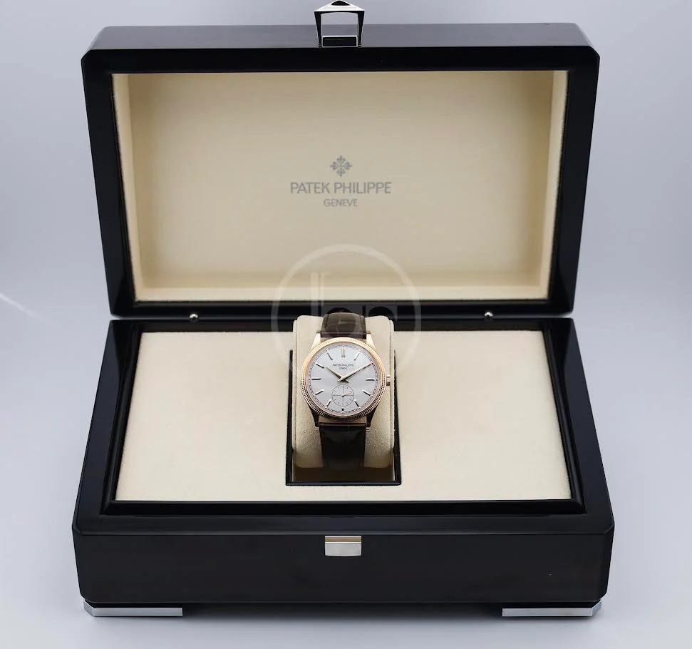 Patek Philippe Calatrava "Clous de Paris" Rose Gold Hobnail BezelSilver Dial - 6119R-001 - Image 4