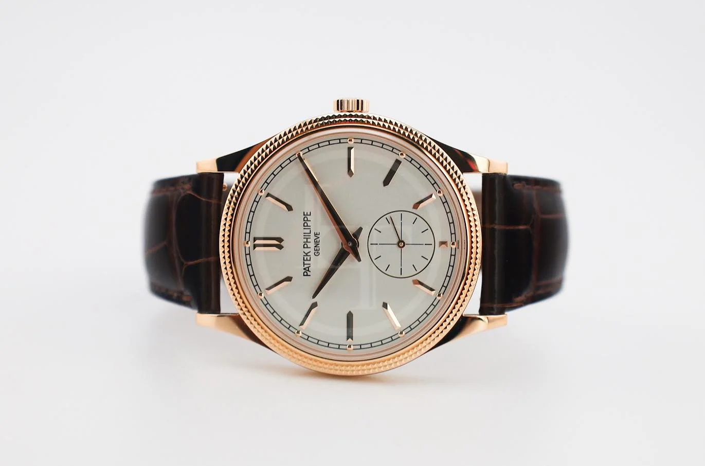 Patek Philippe Calatrava "Clous de Paris" Rose Gold Hobnail BezelSilver Dial - 6119R-001 - Image 5
