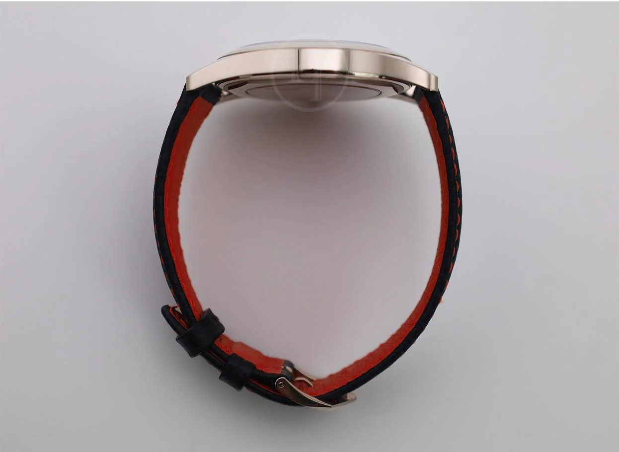 Patek Philippe Calatrava Date Sweep Seconds White Gold Black Carbon Motif Dial Red | 6007G-010 - Image 10