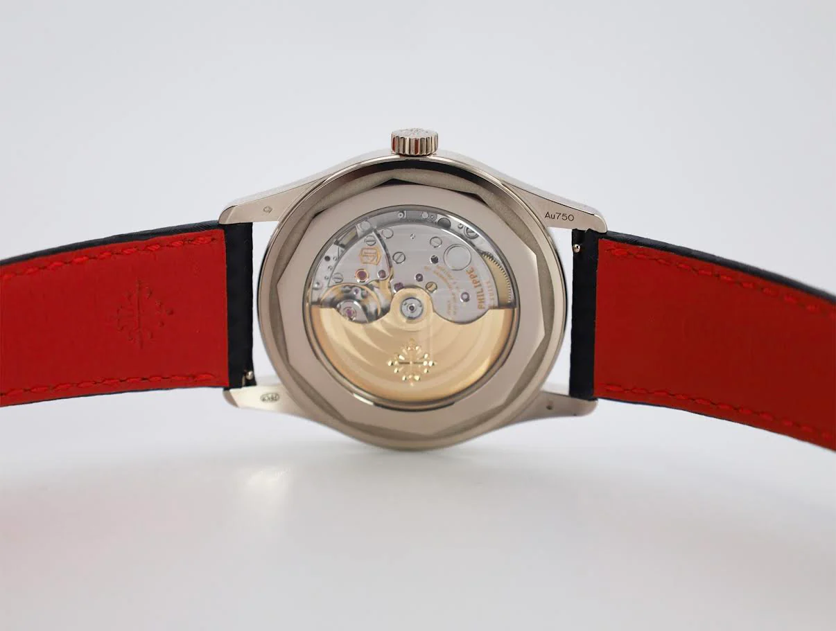 Patek Philippe Calatrava Date Sweep Seconds White Gold Black Carbon Motif Dial Red | 6007G-010 - Image 6