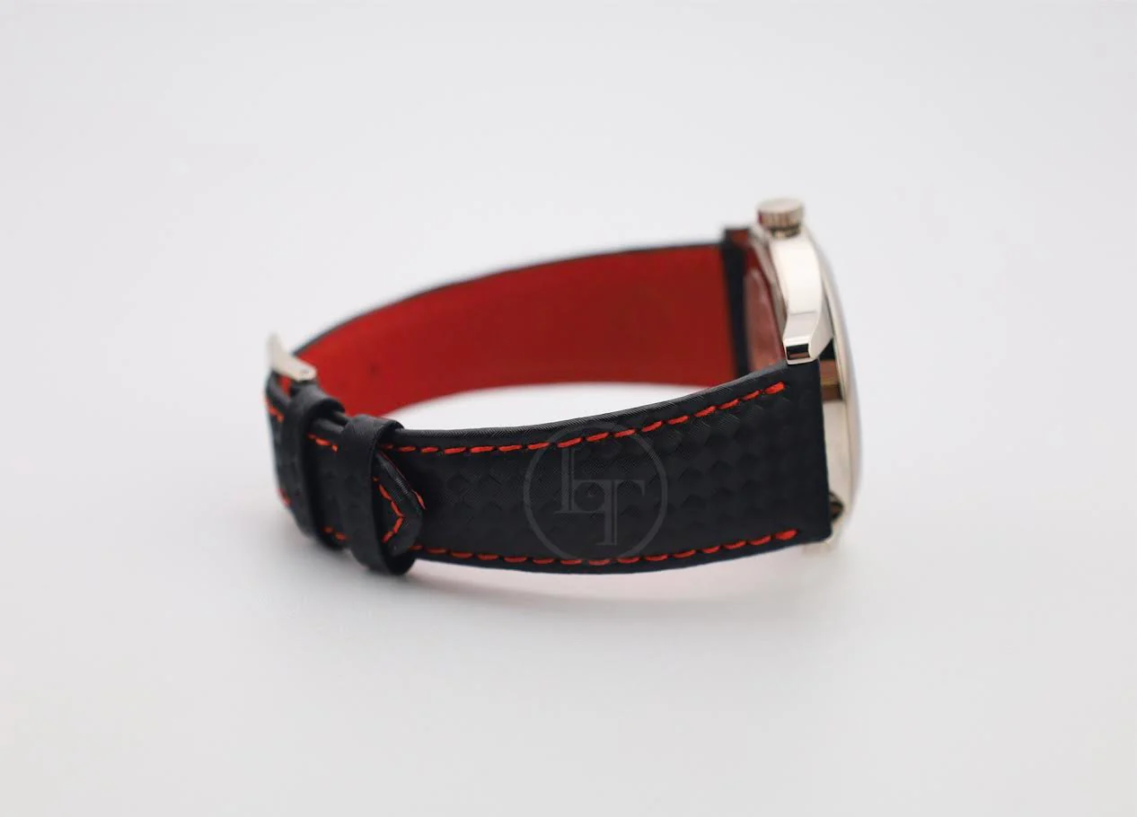 Patek Philippe Calatrava Date Sweep Seconds White Gold Black Carbon Motif Dial Red | 6007G-010 - Image 7