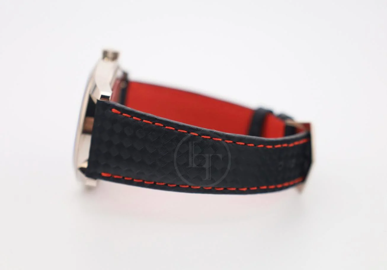 Patek Philippe Calatrava Date Sweep Seconds White Gold Black Carbon Motif Dial Red | 6007G-010 - Image 8