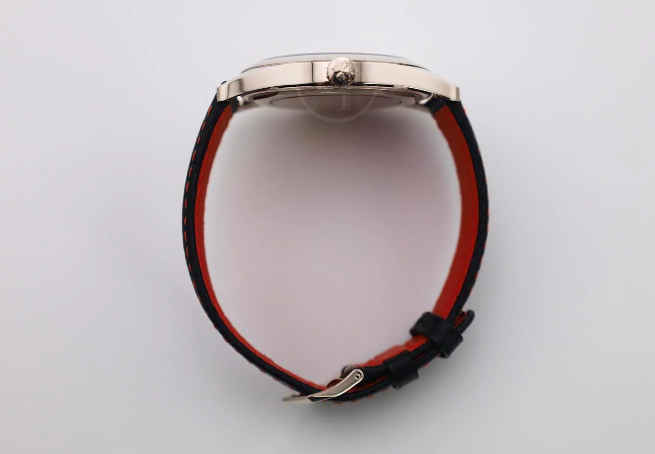 Patek Philippe Calatrava Date Sweep Seconds White Gold Black Carbon Motif Dial Red | 6007G-010 - Image 9