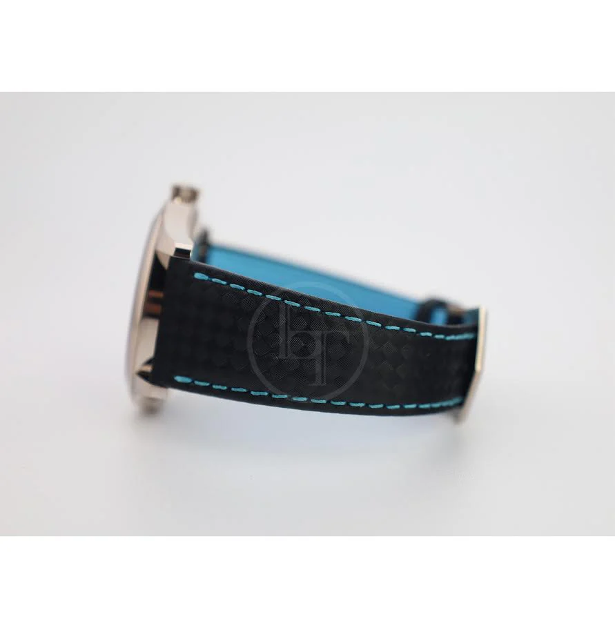 Patek Philippe Calatrava Date Sweep Seconds White Gold Black Carbon Motif Dial Sky Blue | 6007G-011 - Image 8