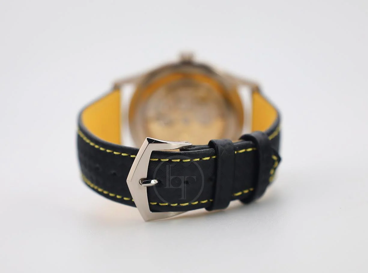 Patek Philippe Calatrava Date Sweep Seconds White Gold Black Carbon Motif Yellow Dial | 6007G-001 - Image 11