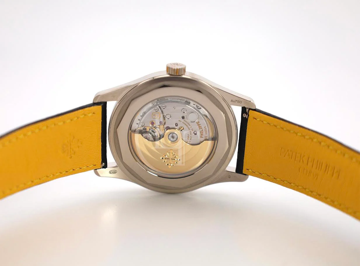 Patek Philippe Calatrava Date Sweep Seconds White Gold Black Carbon Motif Yellow Dial | 6007G-001 - Image 6
