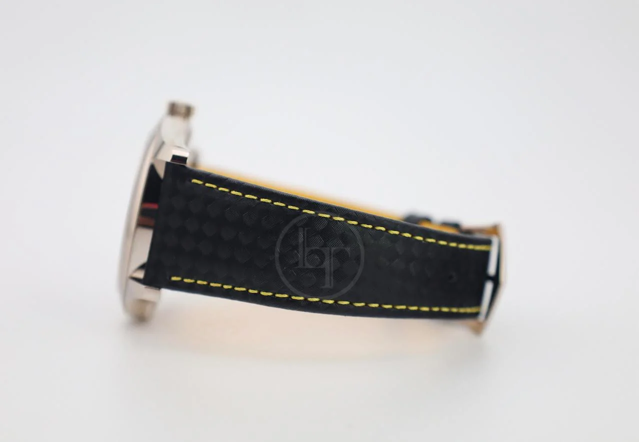Patek Philippe Calatrava Date Sweep Seconds White Gold Black Carbon Motif Yellow Dial | 6007G-001 - Image 8