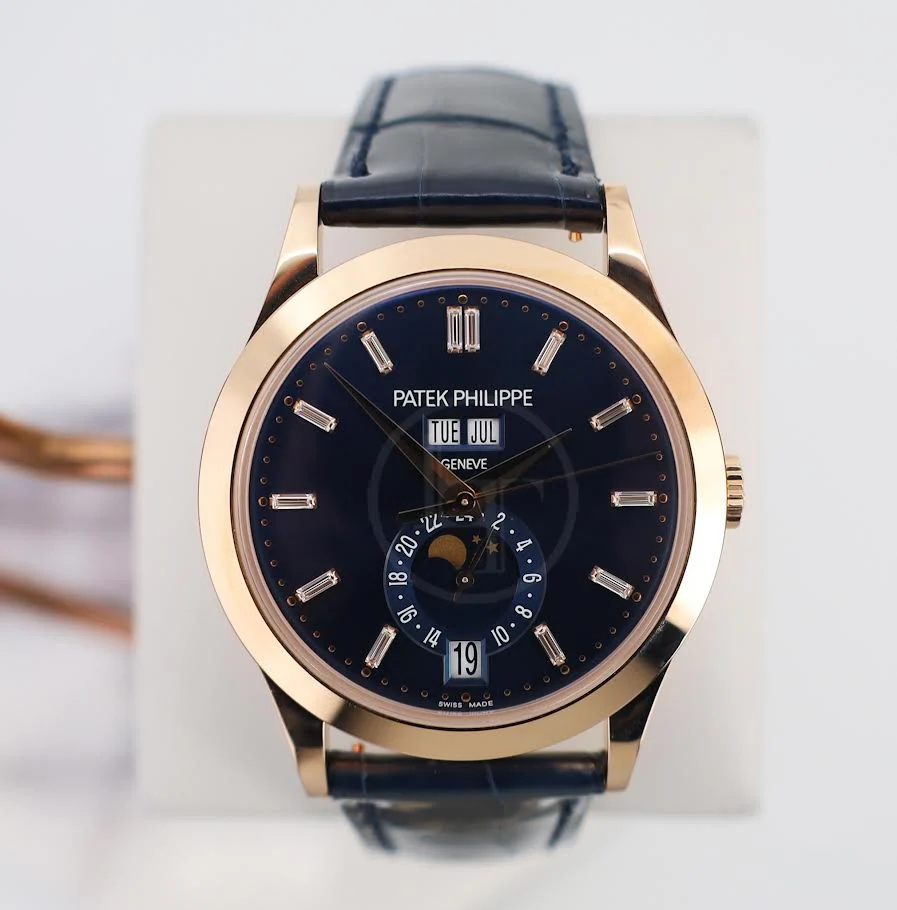 Patek Philippe Complications 38.5 mm Rose Gold Blue Baguette Diamond Dial - 5396R-015 - Image 2