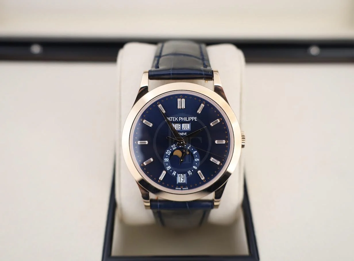 Patek Philippe Complications 38.5 mm Rose Gold Blue Baguette Diamond Dial - 5396R-015 - Image 3