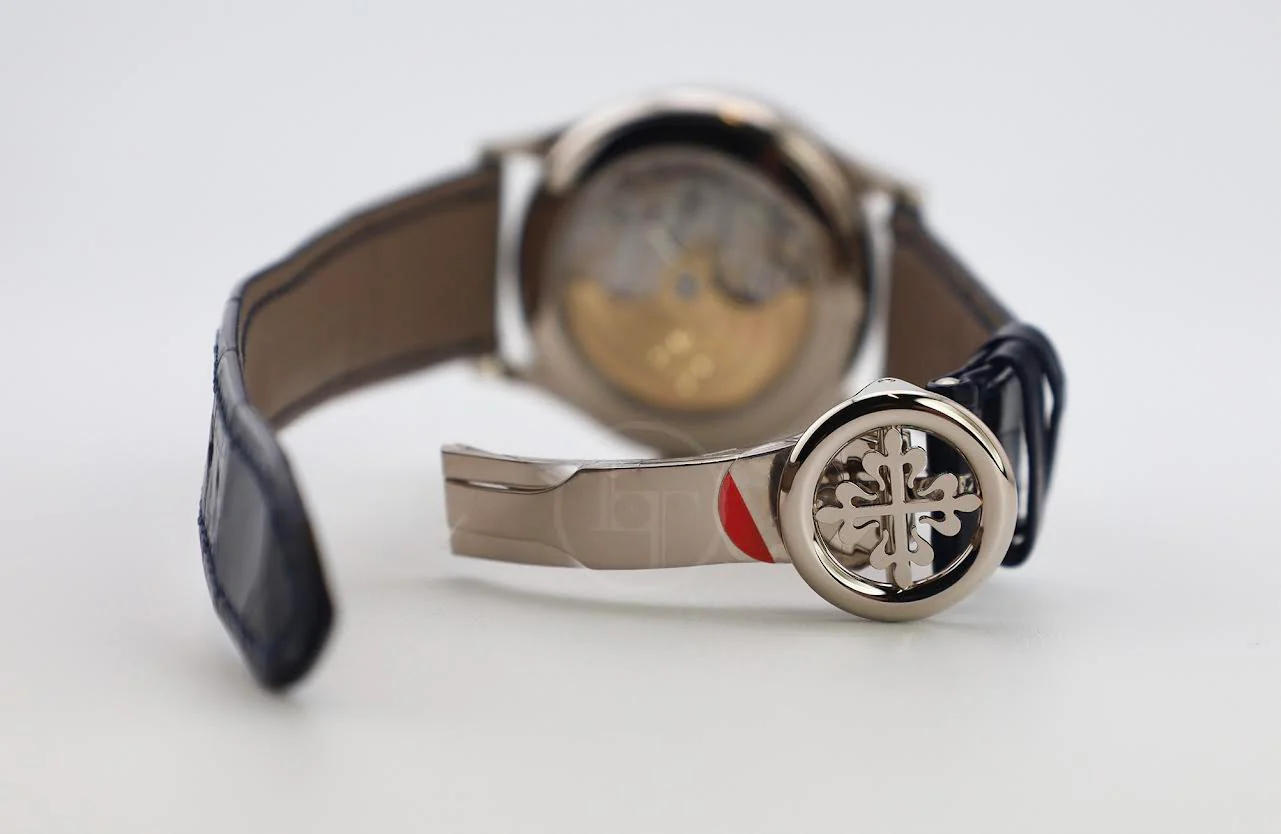 Patek Philippe Complications Annual Calendar Moon Phases White Gold Blue Baguette Diamond Dial | 5396G-017 - Image 11