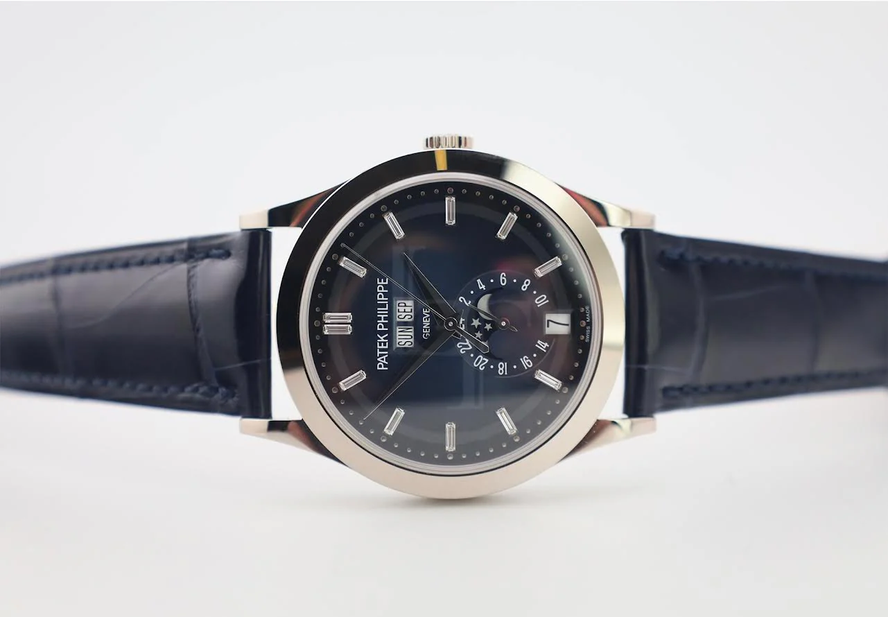 Patek Philippe Complications Annual Calendar Moon Phases White Gold Blue Baguette Diamond Dial | 5396G-017 - Image 5