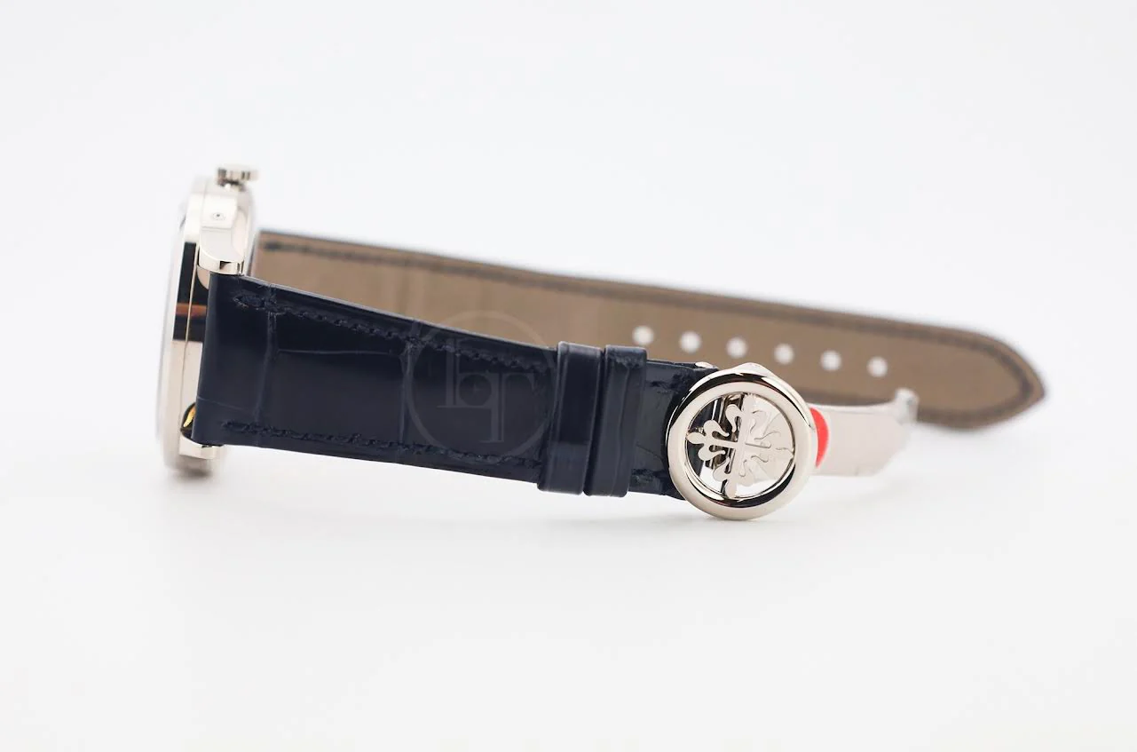 Patek Philippe Complications Annual Calendar Moon Phases White Gold Blue Baguette Diamond Dial | 5396G-017 - Image 8