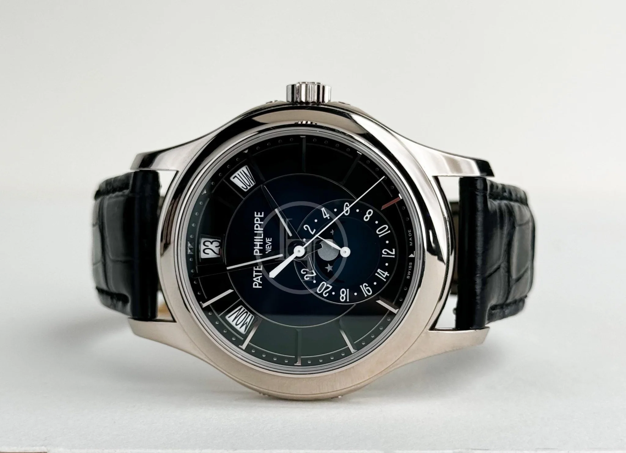 Patek Philippe Complications Annual Calendar Moon Phases - White Gold - Blue Sunburst Dial - 5205G-013 - Image 5