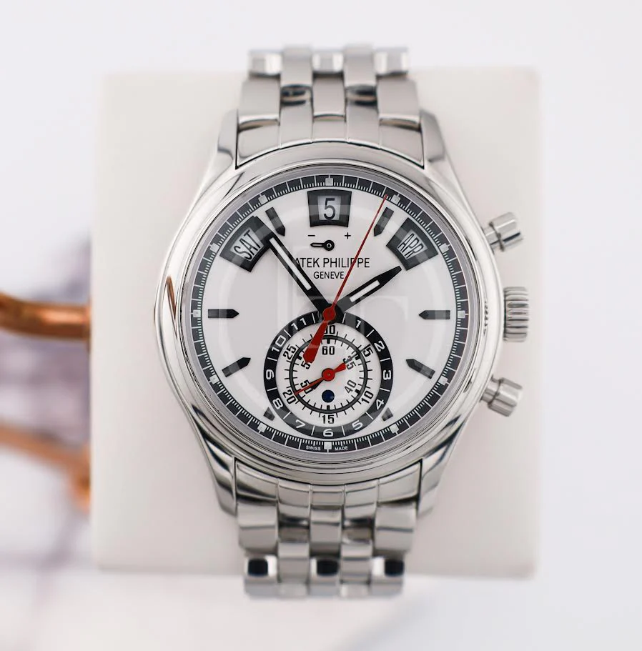Patek Philippe Complications Day-Date Annual Calendar Chronograph Stainless Steel 40.5mm White Dial Bracelet | 5960/1A-001 - Image 2