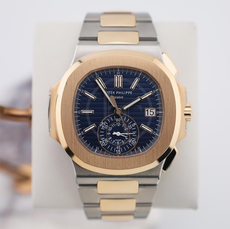 Patek Philippe Nautilus Chronograph Date Automatic Stainless Steel Rose Gold Blue Dial | 5980/1AR-001 - Image 2