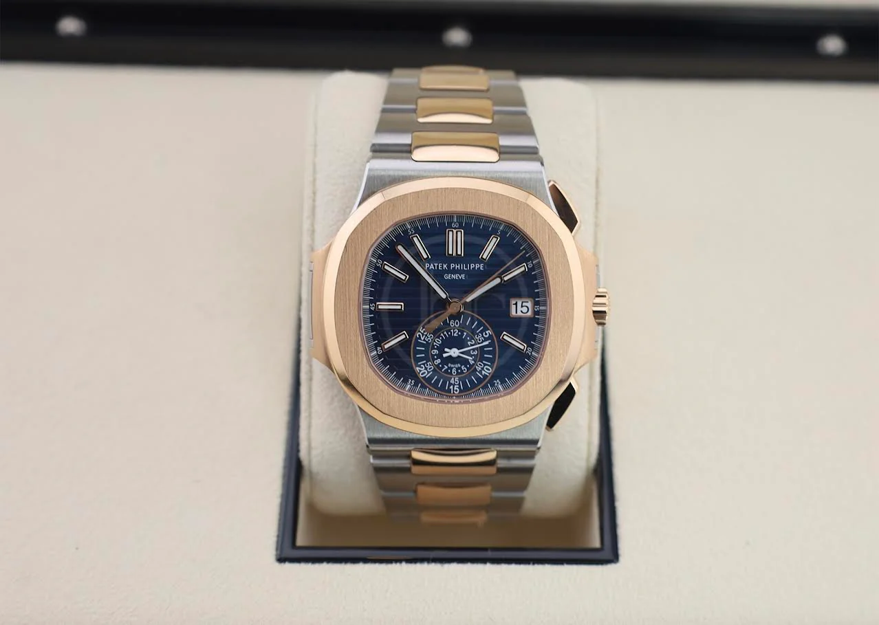 Patek Philippe Nautilus Chronograph Date Automatic Stainless Steel Rose Gold Blue Dial | 5980/1AR-001 - Image 3