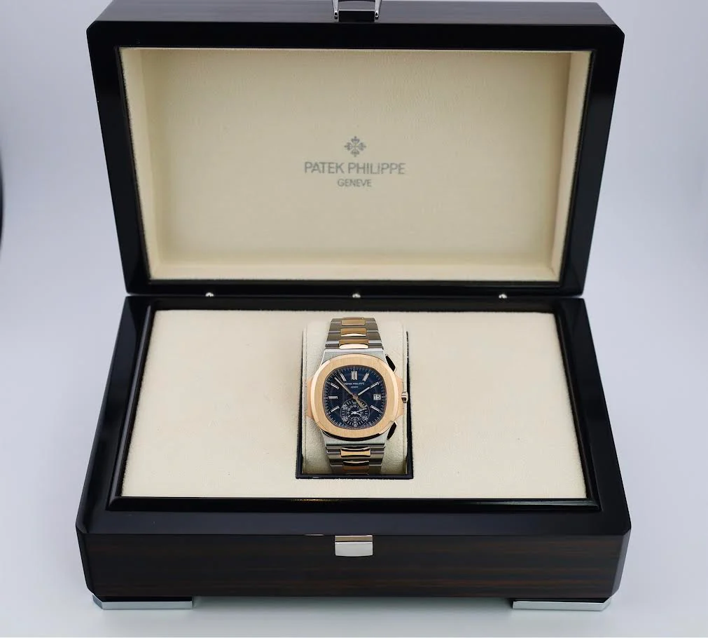 Patek Philippe Nautilus Chronograph Date Automatic Stainless Steel Rose Gold Blue Dial | 5980/1AR-001 - Image 4