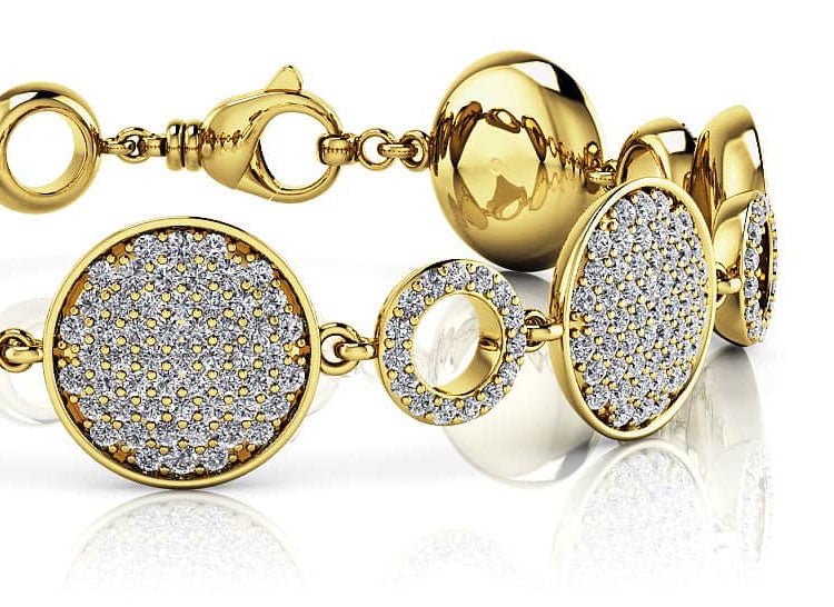 Pave Circle Lab-Grown Diamond Bracelet with 3.43 ct.(finished) 1.1mm - Image 2