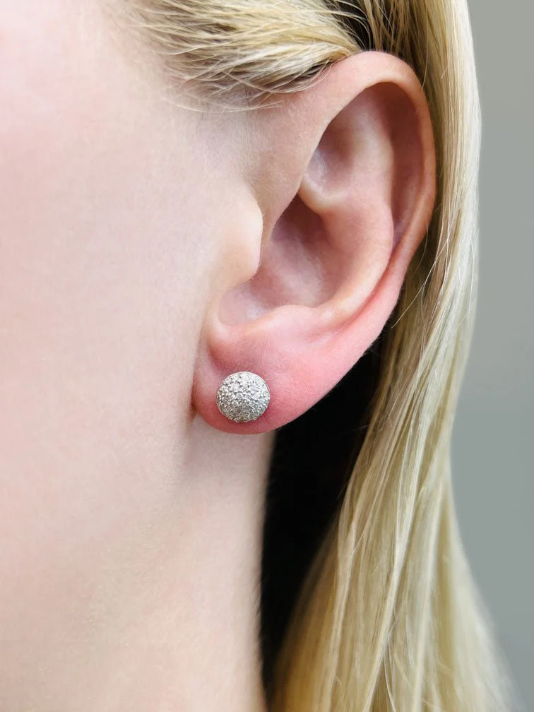 Pave Set Diamond Earrings Diamond with 0.51 ct.(finished) 1mm, 1.1mm, 1.3mm - Image 3