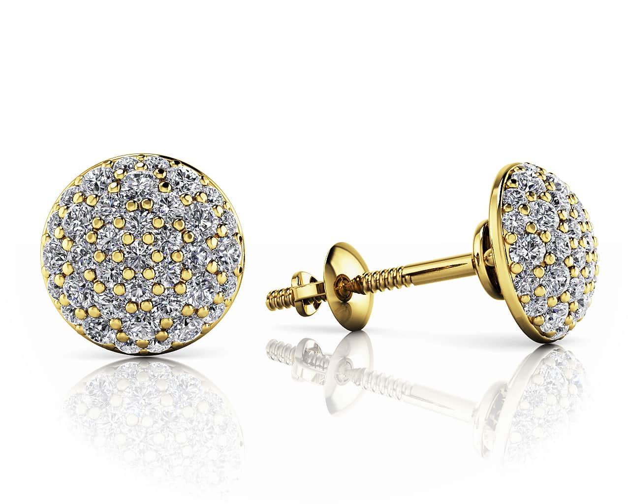 Pave Set Diamond Earrings Lab-Grown Diamond  with 0.51 ct.(finished) 1mm, 1.1mm, 1.3mm - Image 2