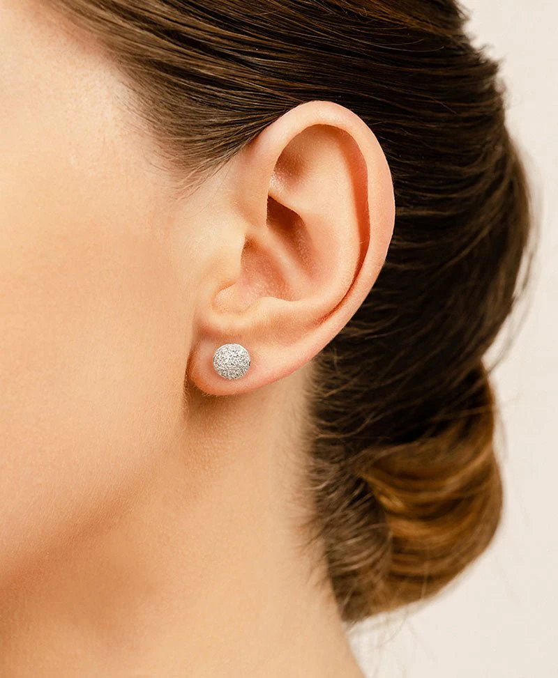 Pave Set Diamond Earrings Lab-Grown Diamond  with 0.51 ct.(finished) 1mm, 1.1mm, 1.3mm - Image 4