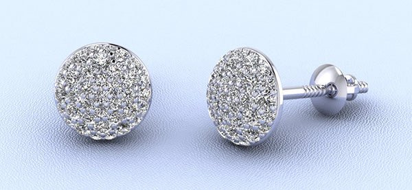 Pave Set Diamond Earrings Lab-Grown Diamond  with 0.51 ct.(finished) 1mm, 1.1mm, 1.3mm - Image 5
