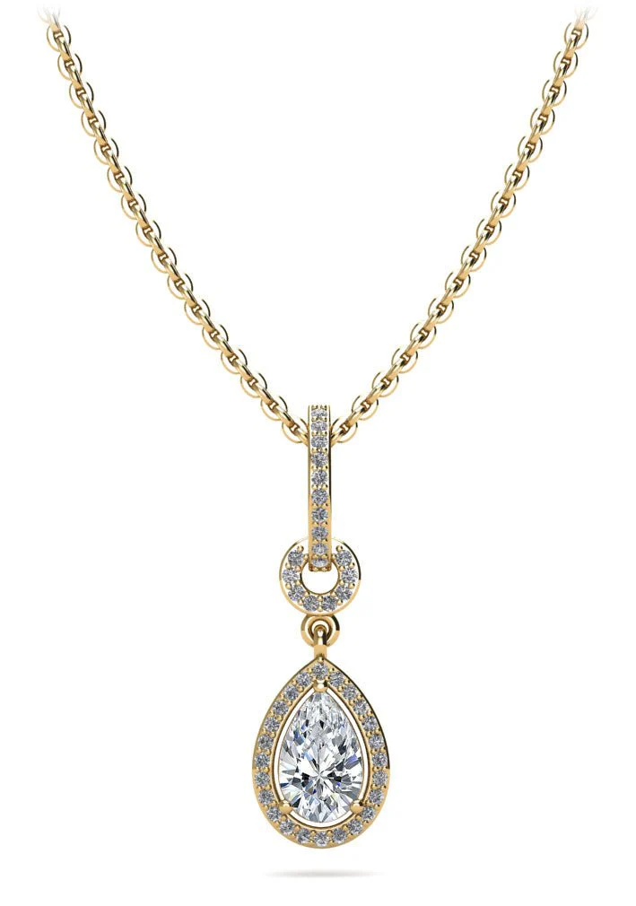 Pear Drop Dangle Lab-Grown Diamond Pendant with 0.70 ct.(finished) 7x4.5mm, 1mm - Image 2