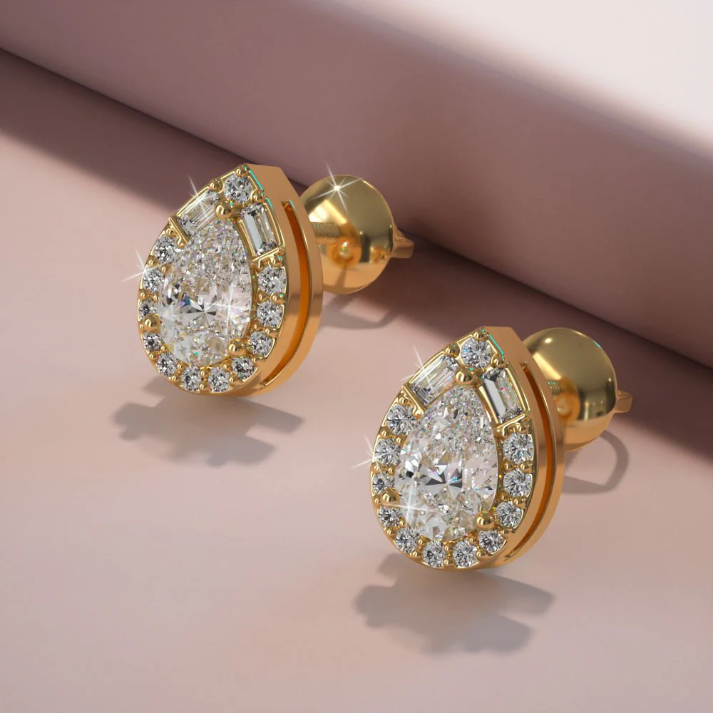 Pear Shape Diamond Dreams Lab-Grown Diamond Stud Earrings with 3.80 ct.(finished) - Image 4
