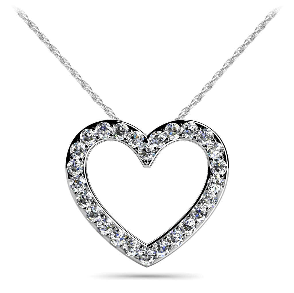 Perfect Diamond Heart Diamond Pendant with 1.03 ct.(finished) 2.3mm