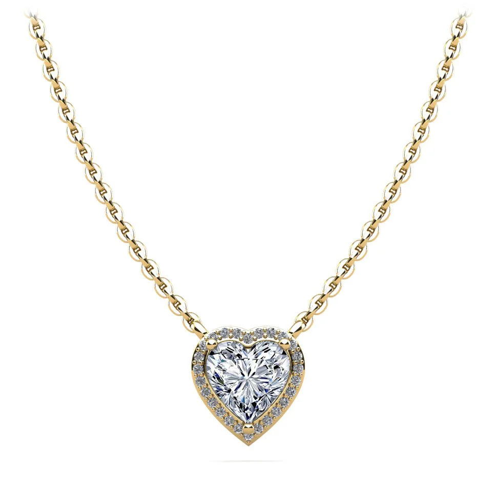 Perfect Heart Halo Diamond Pendant with 2.13 ct. (2.00 ct. center diamond) - Image 2