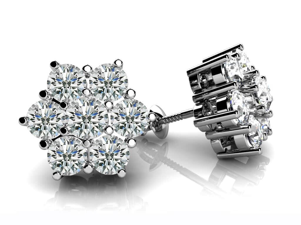 Perfect Petals Diamond Stud Earrings with 0.84 ct.(finished) 2.5mm