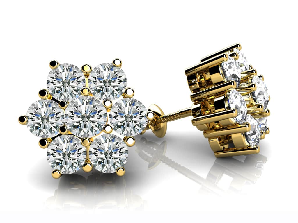 Perfect Petals Diamond Stud Earrings with 0.84 ct.(finished) 2.5mm - Image 2